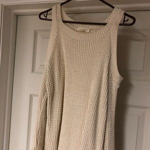 Long sleeve sweater with cut out shoulders
